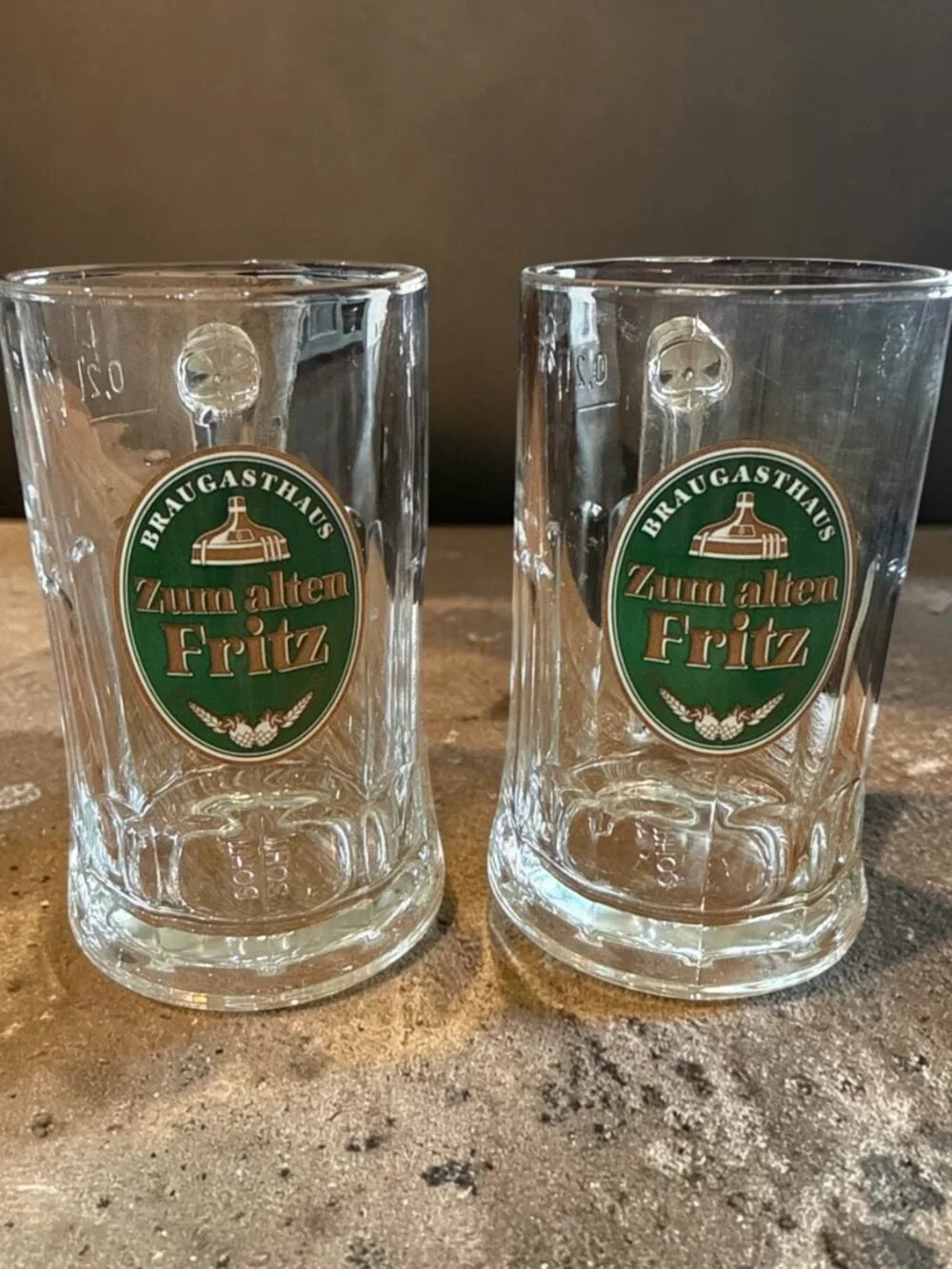 Zum Alten Fritz German Beer Mugs 0.2L SAHM Set of 2